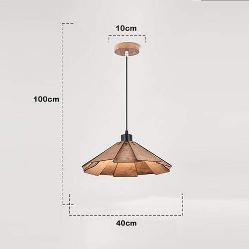 Straw hat hanging lights - Retro wooden lamp for kitchen island
