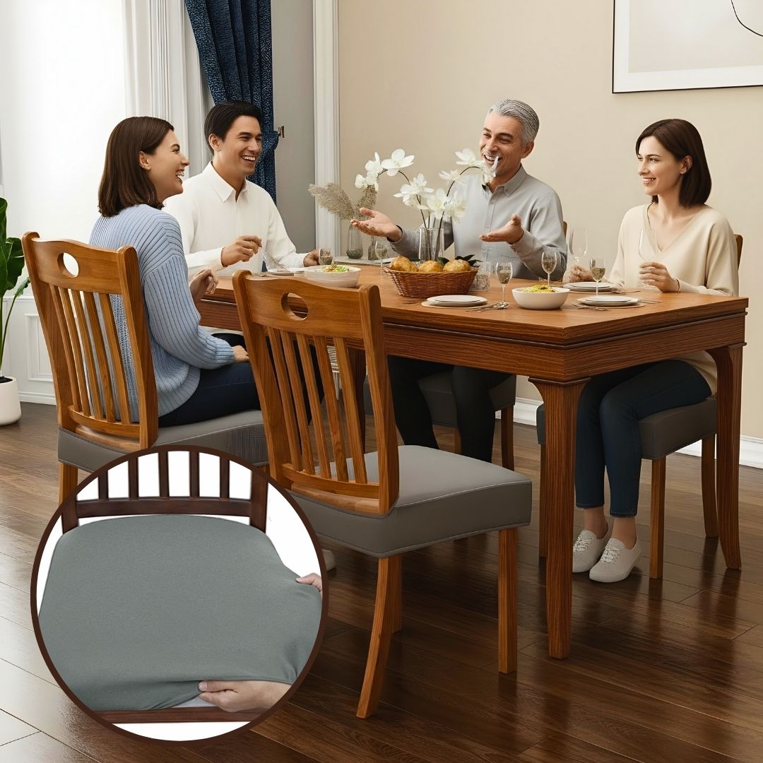 Set of 4 Stretchable Chair Covers – Snag-Resistant Fabric for Daily Use