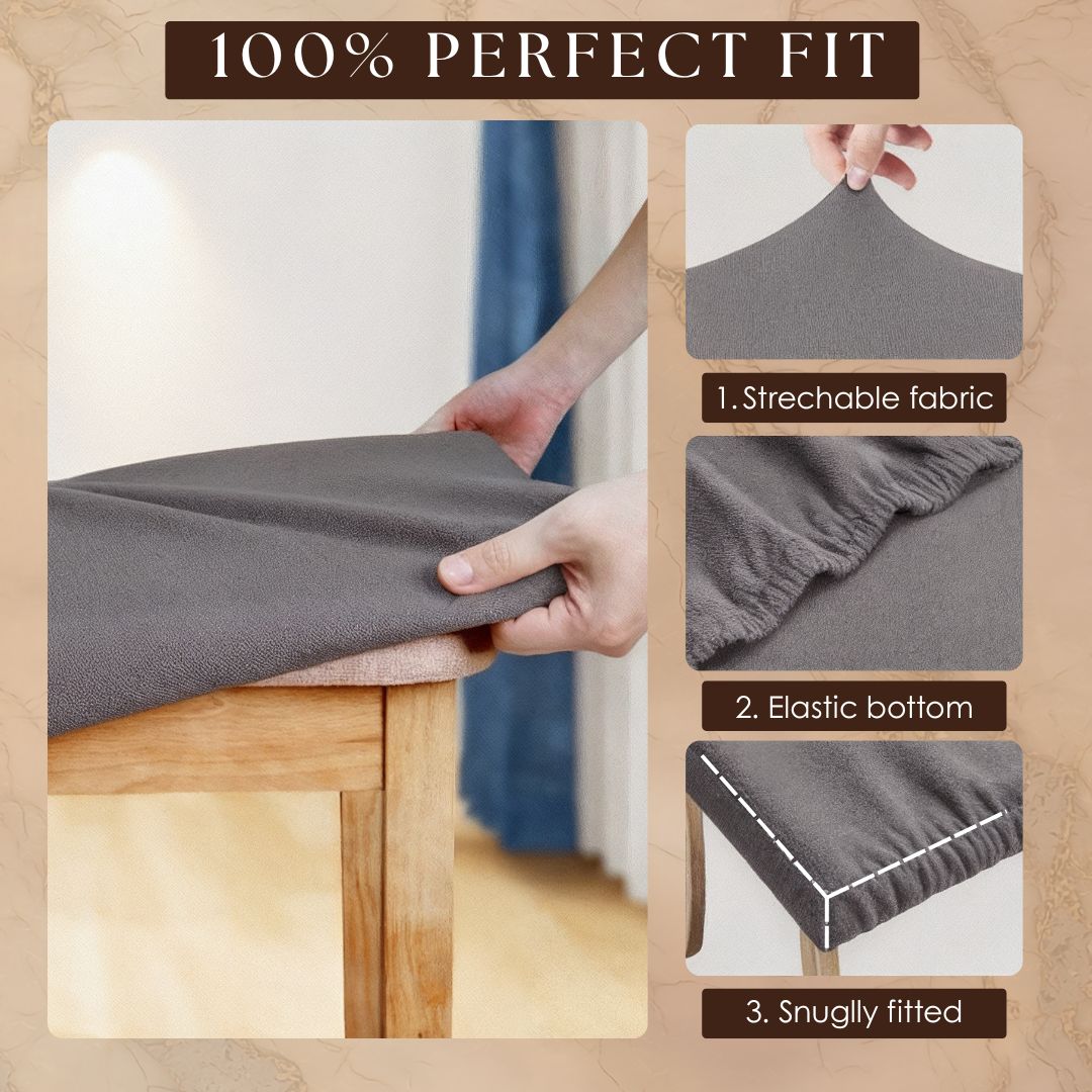 Set of 4 Stretchable Chair Covers – Snag-Resistant Fabric for Daily Use