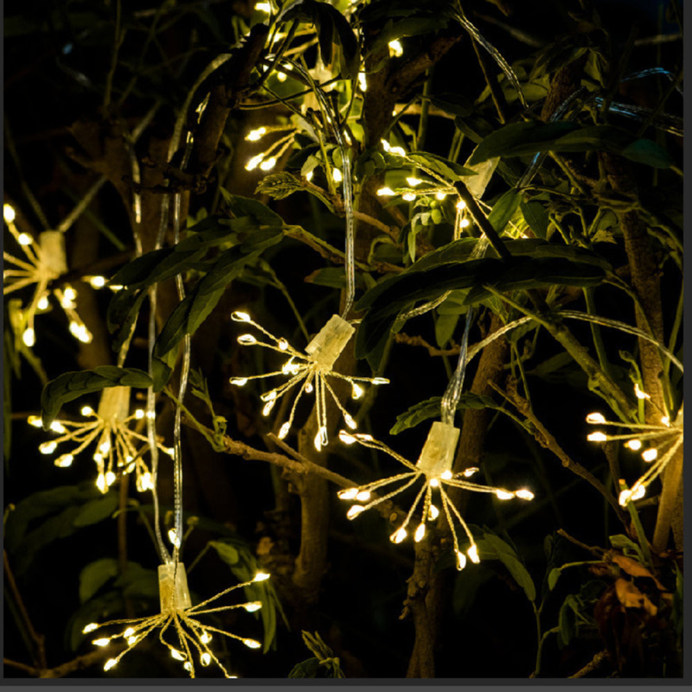 Twinkling Copper Wire LED Starburst String Lights for Home