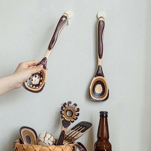 Striped Wooden Cooking Utensil: Elevate Your Culinary Experience with Elegant Wooden Craftsmanship