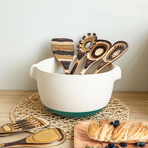 Striped Wooden Cooking Utensil: Elevate Your Culinary Experience with Elegant Wooden Craftsmanship