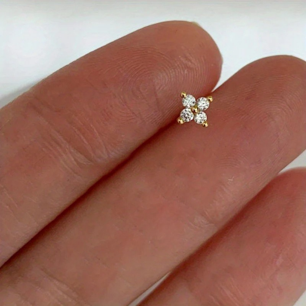 Elegant Floral Stud Earrings with Birthstone Accent