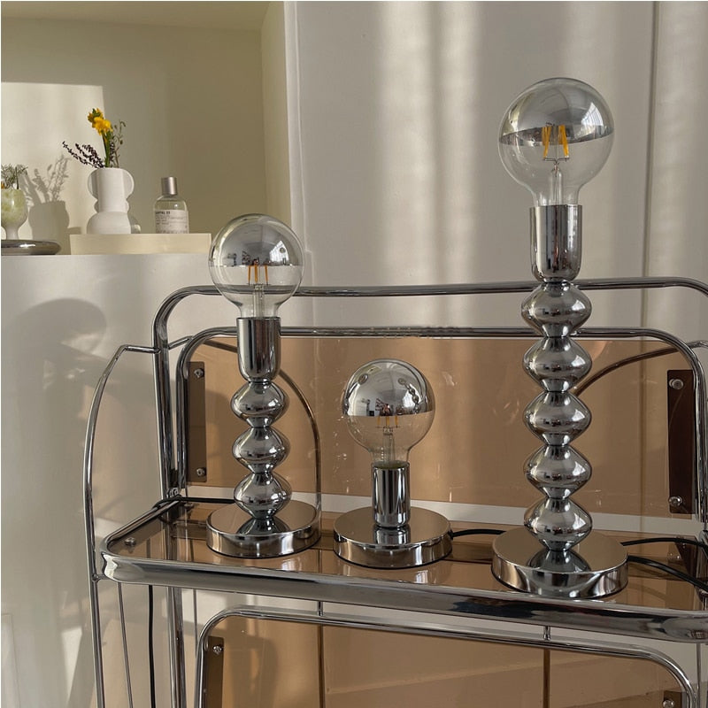 Elegant Glass Table Lamp with Chrome Finish for Any Space