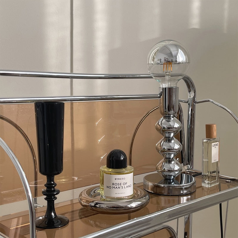 Elegant Glass Table Lamp with Chrome Finish for Any Space
