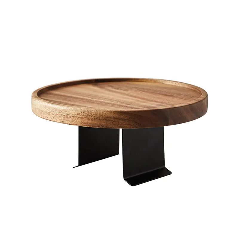 Elegant Walnut-Finished Clip-On Tray Table for Sofa with Wooden Design