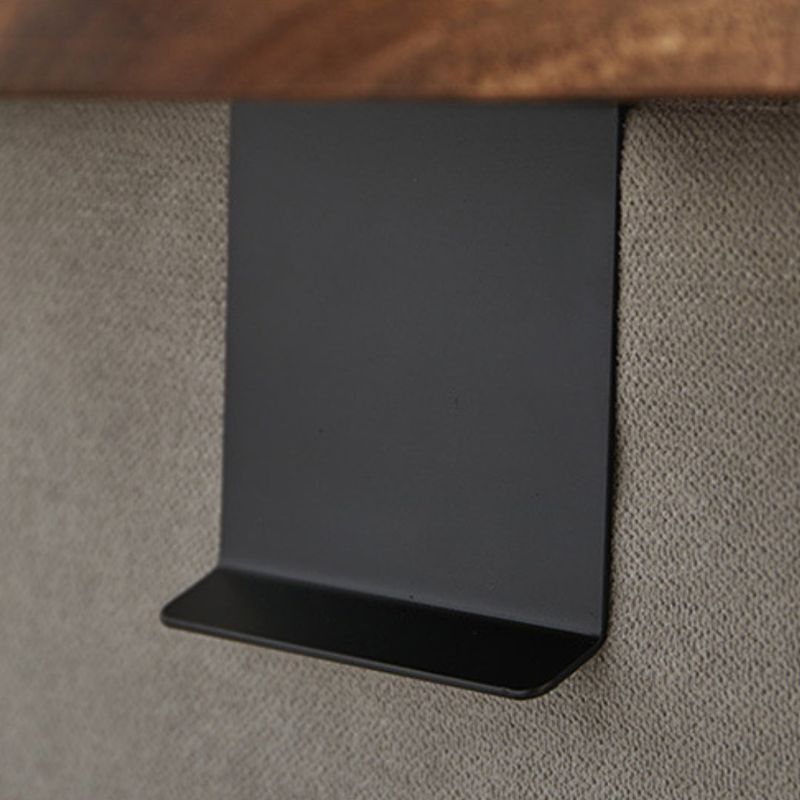 Elegant Walnut-Finished Clip-On Tray Table for Sofa with Wooden Design