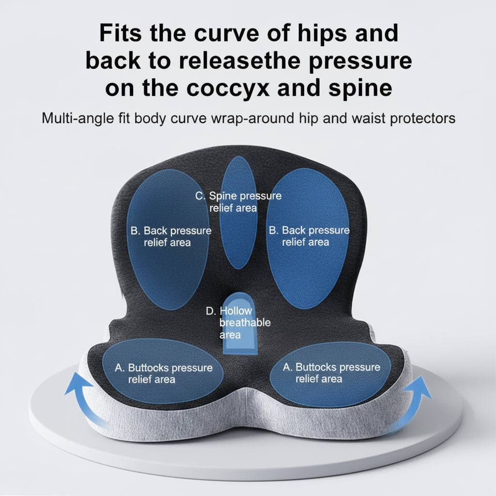 Ergonomic Comfort Cushion for Office and Car Seating