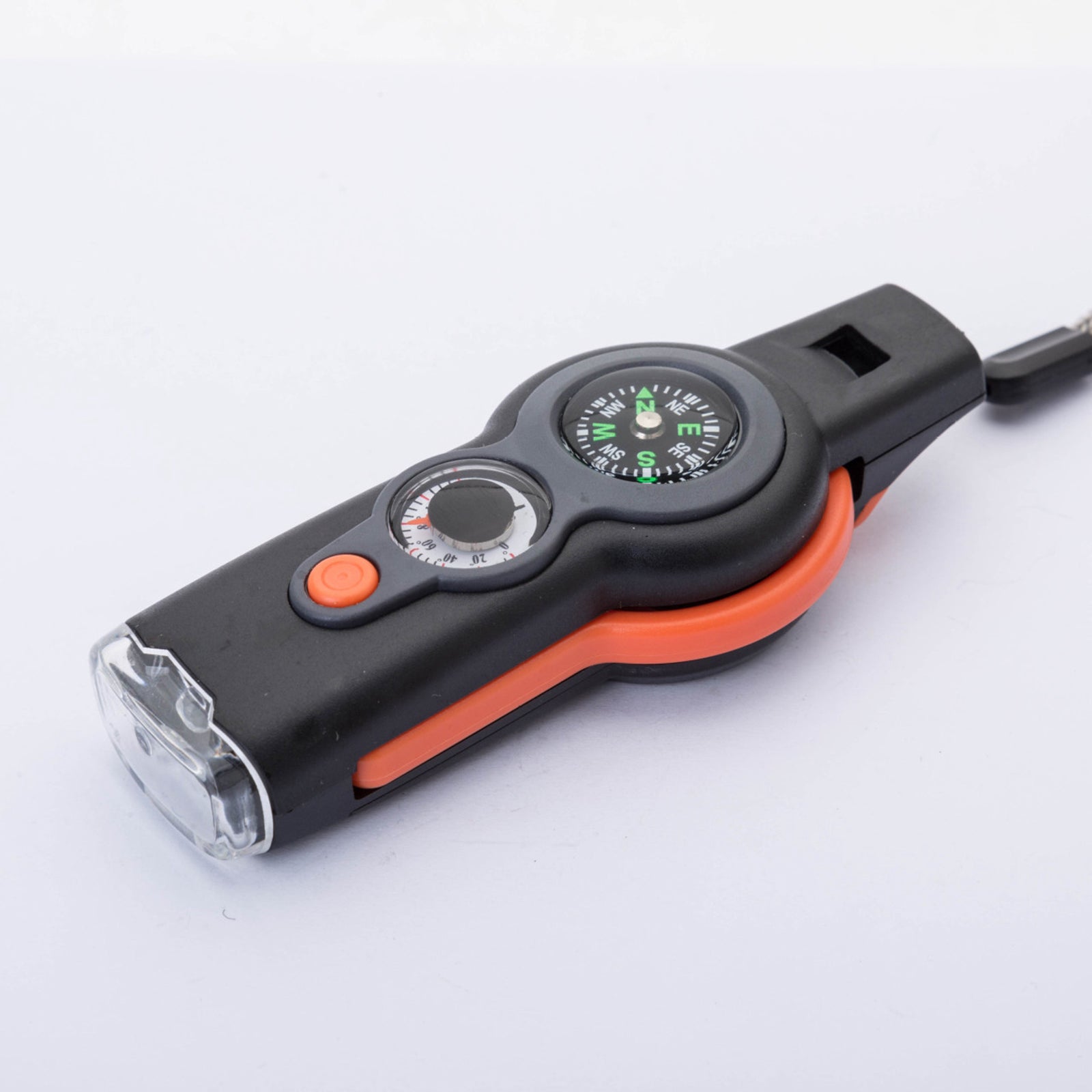 7-in-1 Multi Tool Whistle with LED Light for Hiking and Outdoor Use