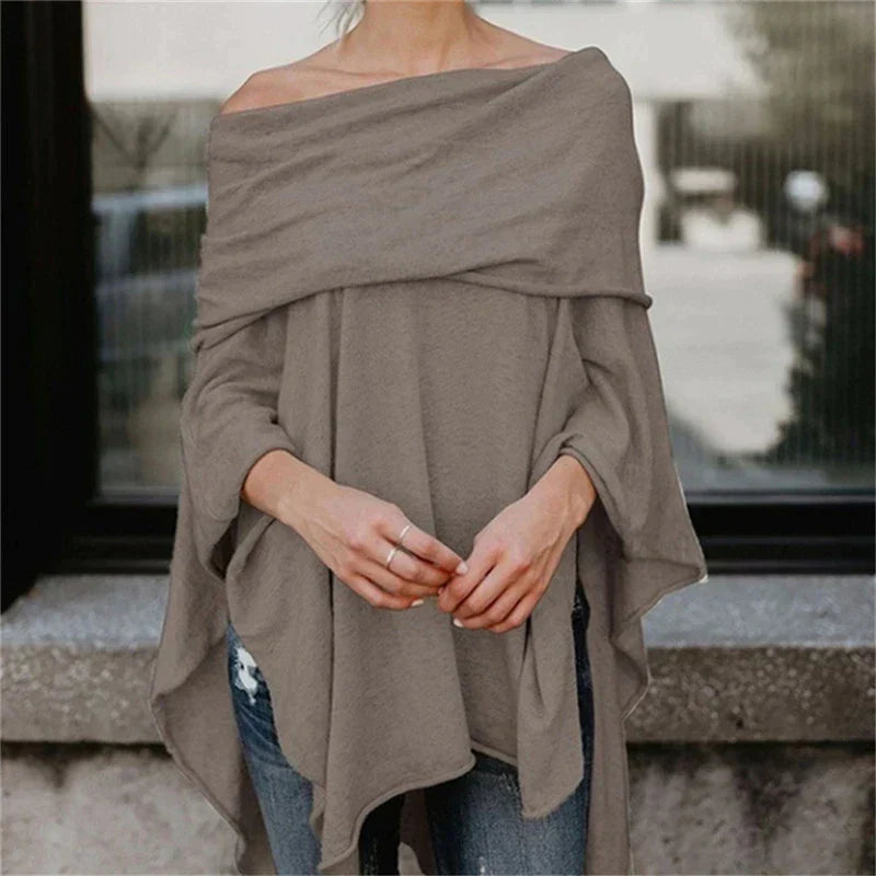 Women’s Draped Wrap Top | Long Sleeves & Relaxed Fit | High-Quality Fabric | Comfortable Casual Wear