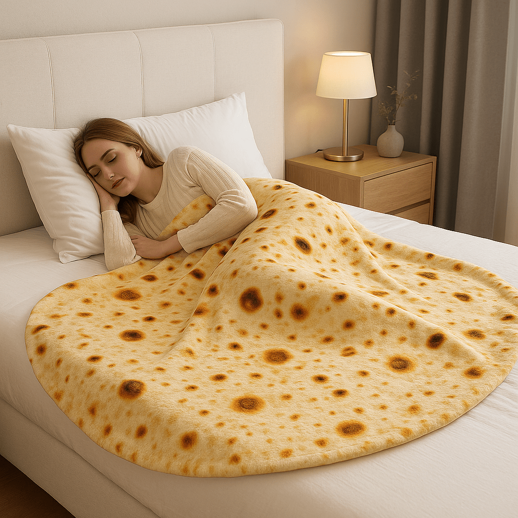 Tortilla Delight Plush Blanket with Whimsical Design