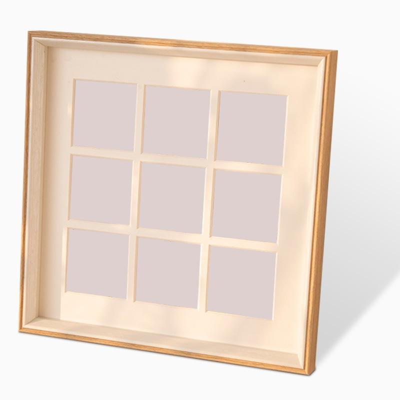 12'' Square Picture Frames Wood in Beige Pink Gray
