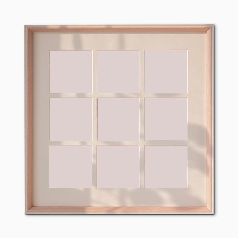 12'' Square Picture Frames Wood in Beige Pink Gray