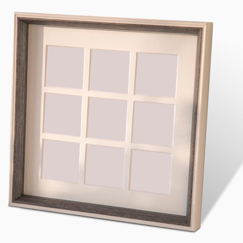 12'' Square Picture Frames Wood in Beige Pink Gray