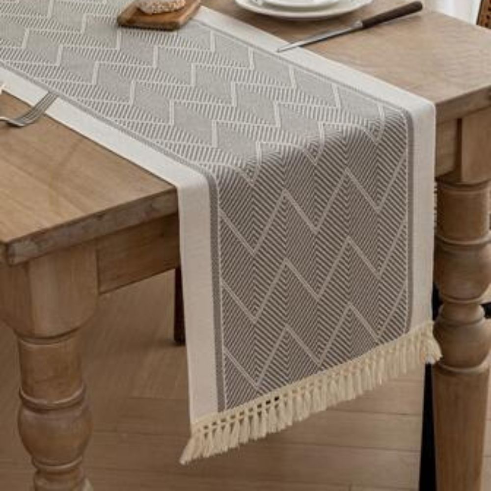 Elegant Woven Table Runner in Sandstone for Every Occasion