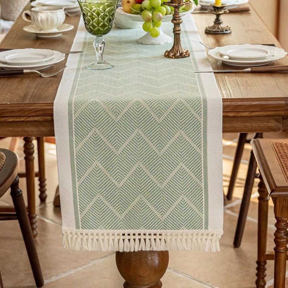 Elegant Woven Table Runner in Sandstone for Every Occasion