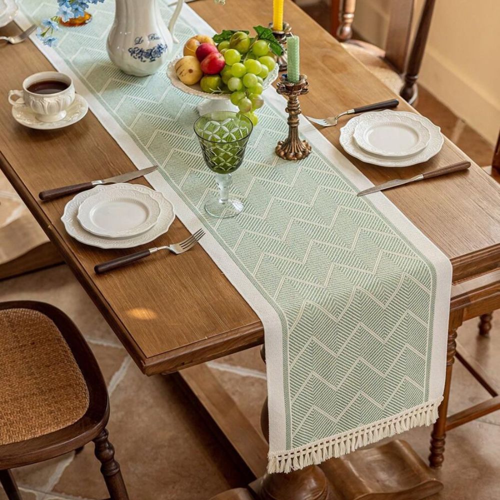 Elegant Woven Table Runner in Sandstone for Every Occasion