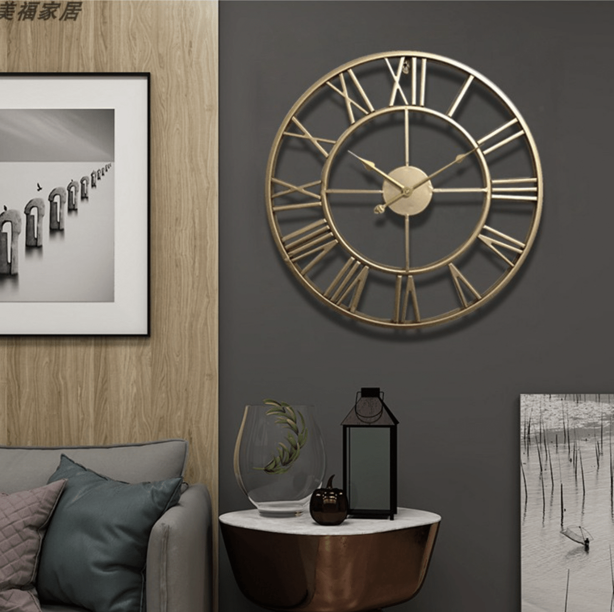 Timeless Elegance Skeleton Wall Clock in Wrought Iron