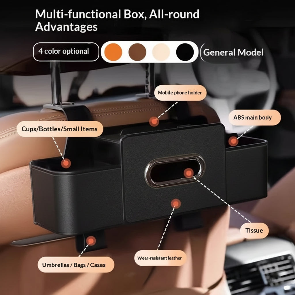 Ultimate Car Seat Back Organizer with Cup Holder & Storage