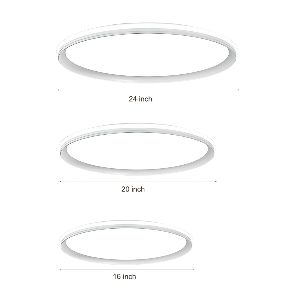 24'' Ultra Thin Round Shaped Dimmable LED Flush Mount Ceiling Lights Modern Design