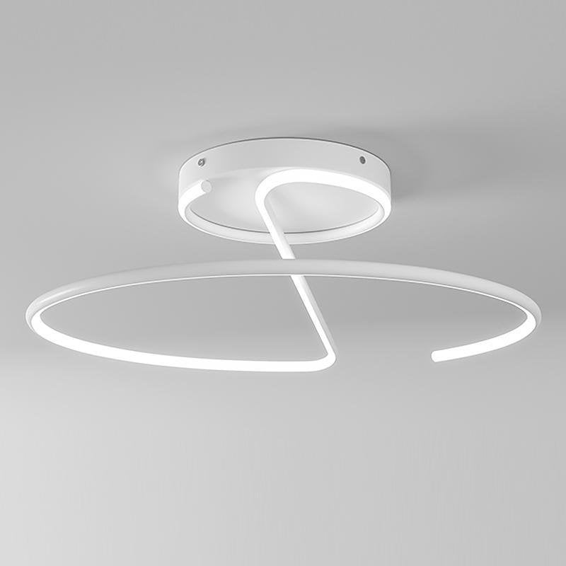 16 inch Circular Modern LED Semi Flush Mount Ceiling Light with Sleek Wire-inspired Design
