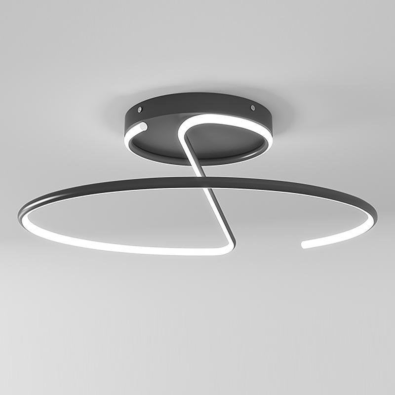 16 inch Circular Modern LED Semi Flush Mount Ceiling Light with Sleek Wire-inspired Design