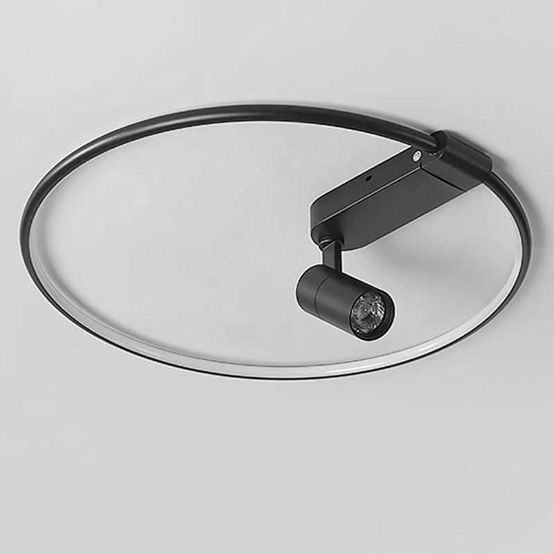 16'' Round Adjustable Dimmable Outdoor Flush Mount Light with Spotlights and Track Lights
