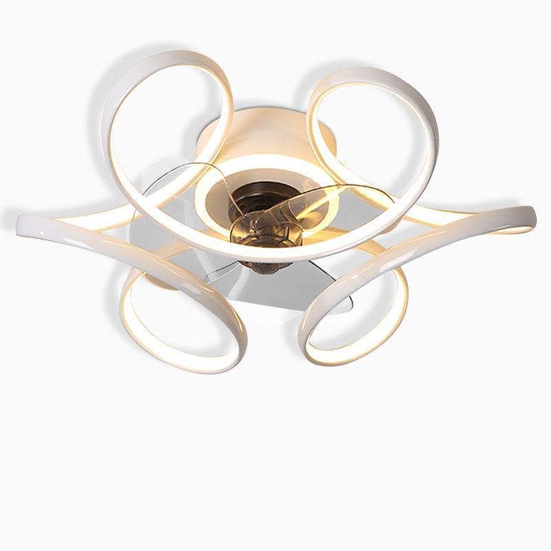 18" Modern Flower Shaped Ceiling Fan Light with Remote Chandelier Fan
