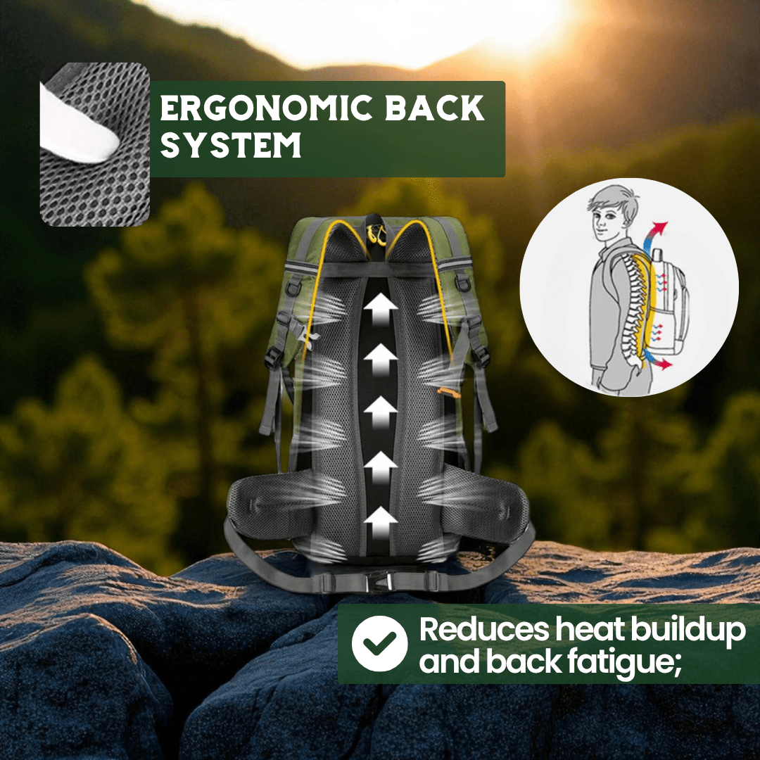 ExplorePro 50L Hiking Backpack with Ventilated Support and Footwear Pocket