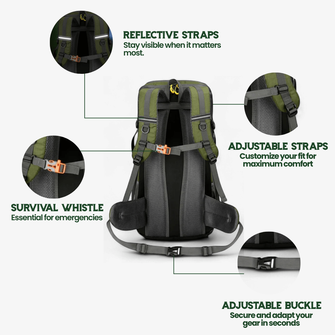 ExplorePro 50L Hiking Backpack with Ventilated Support and Footwear Pocket
