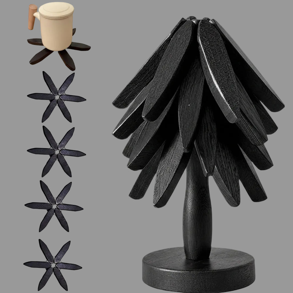 Eco-Friendly Wood Trivet Set with Tree-Inspired Design