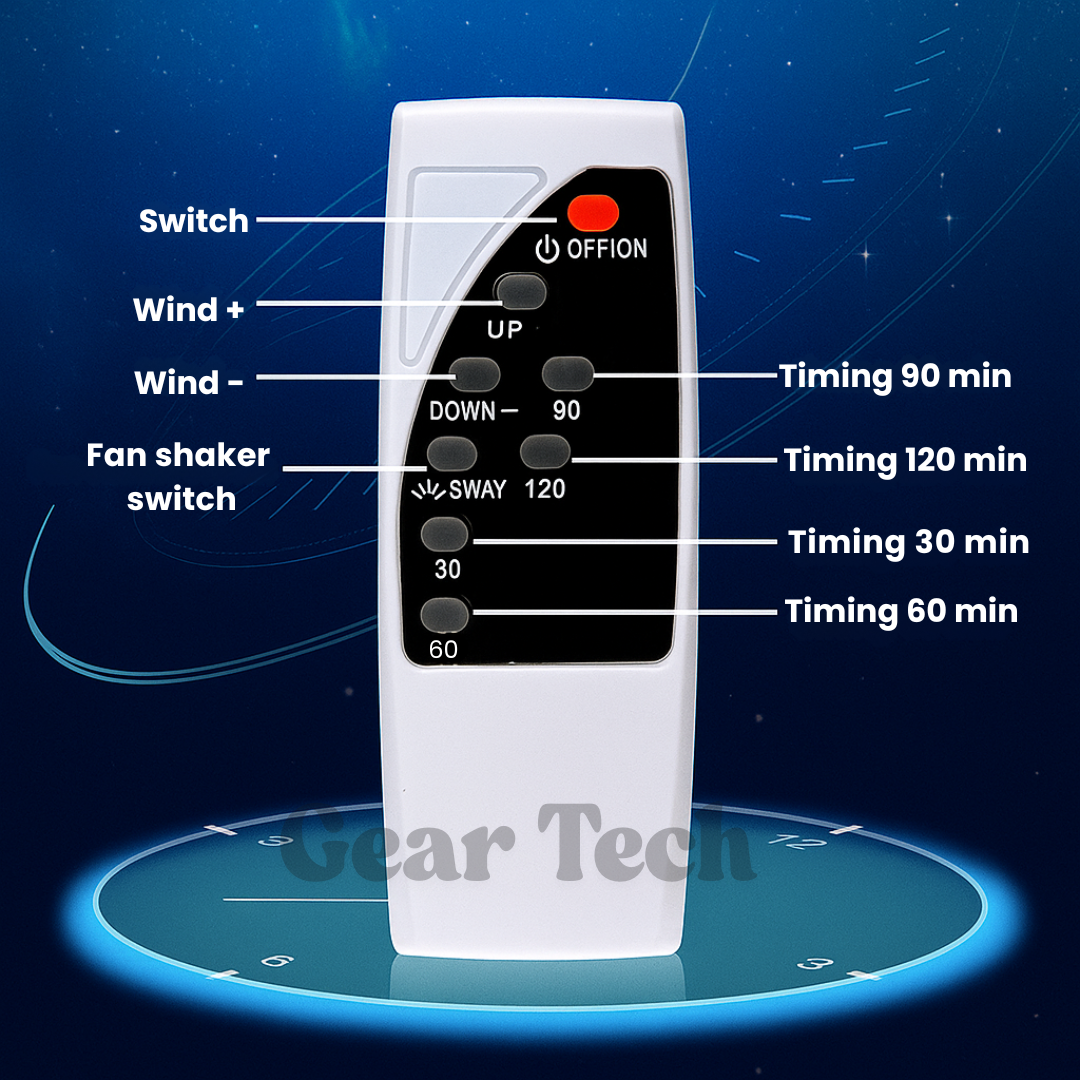 16-Inch Bladeless Fan | Remote Control | Wide Oscillation & Adjustable Speed | Child-Safe Design