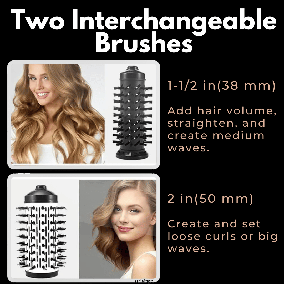 3-in-1 Rotating Hair Styler | Multi-Directional Rotation & Swap Brushes | Ceramic Ionic Care