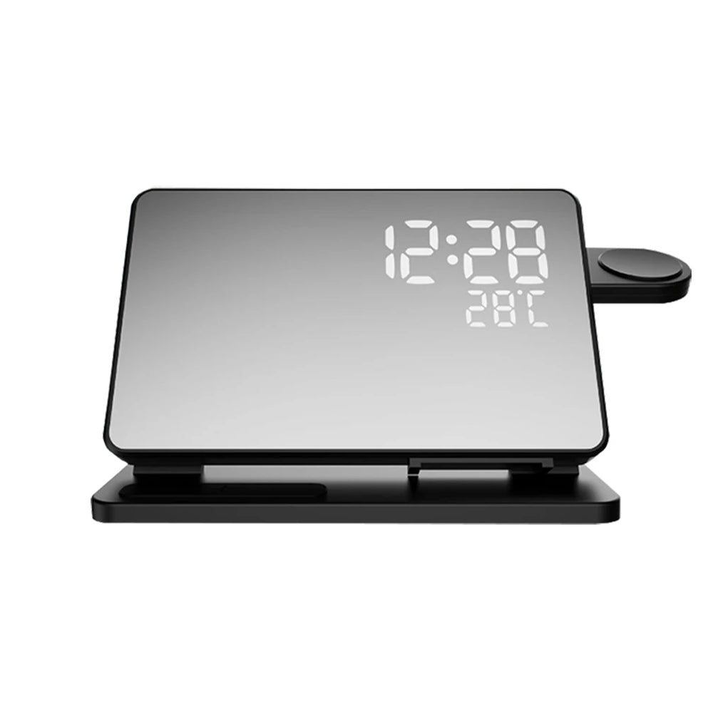 3-in-1 Wireless Charging Station | Qi Fast Charge & Smartwatch Dock | Integrated Alarm Clock