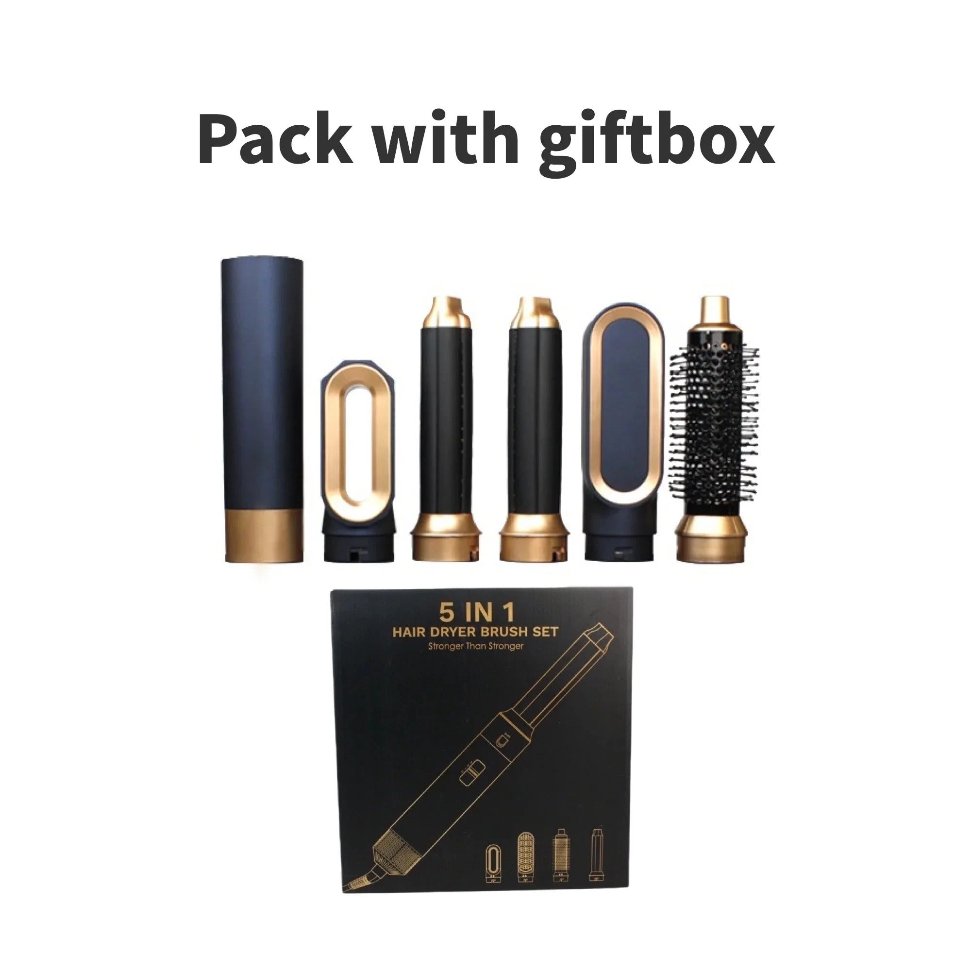 5-in-1 Hair Styler | 1000W Ionic Hot Air Brush | Concentrator & Diffuser Nozzles