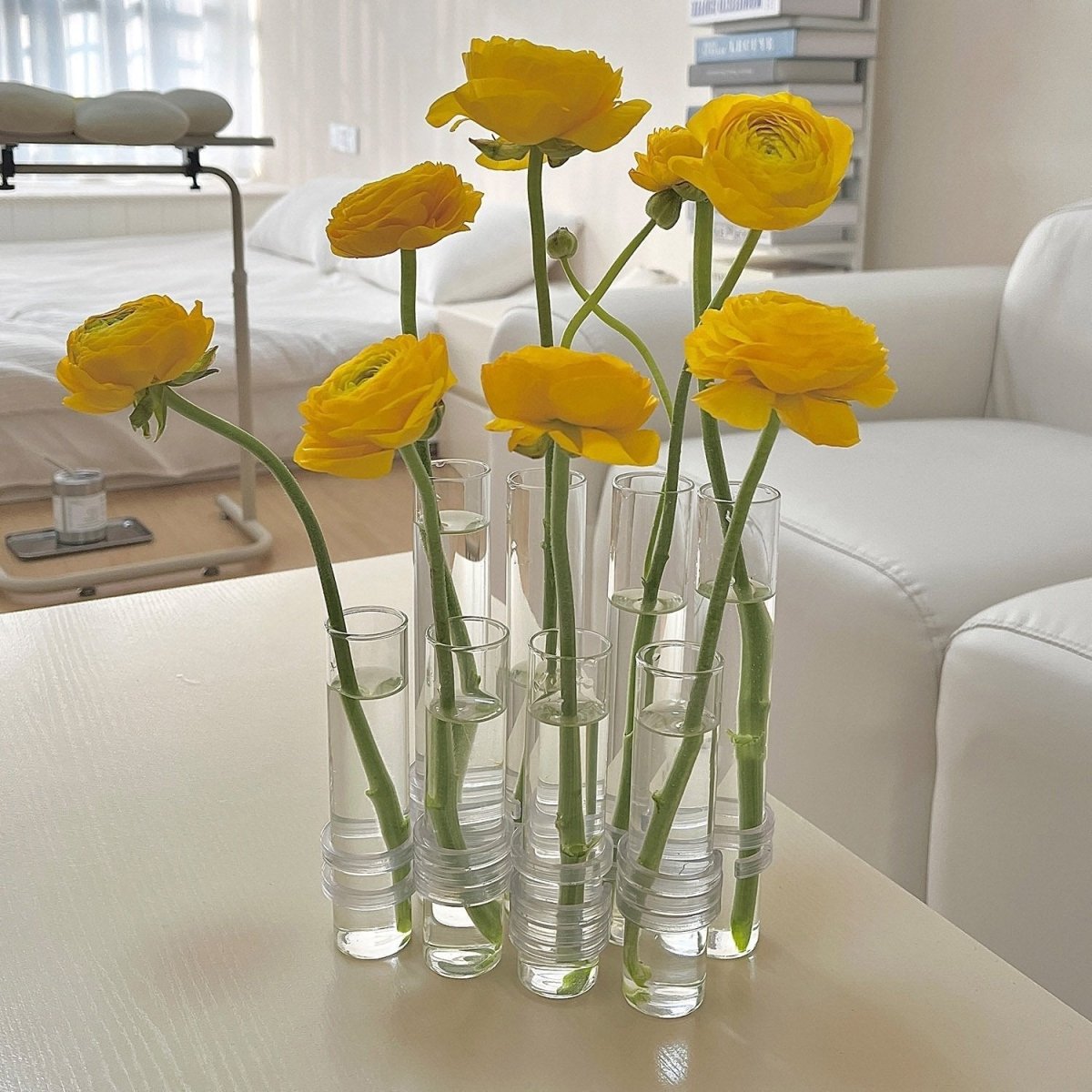 Adjustable Flower Vase | Hinged Interconnected Glass Tubes | Clear Borosilicate Glass