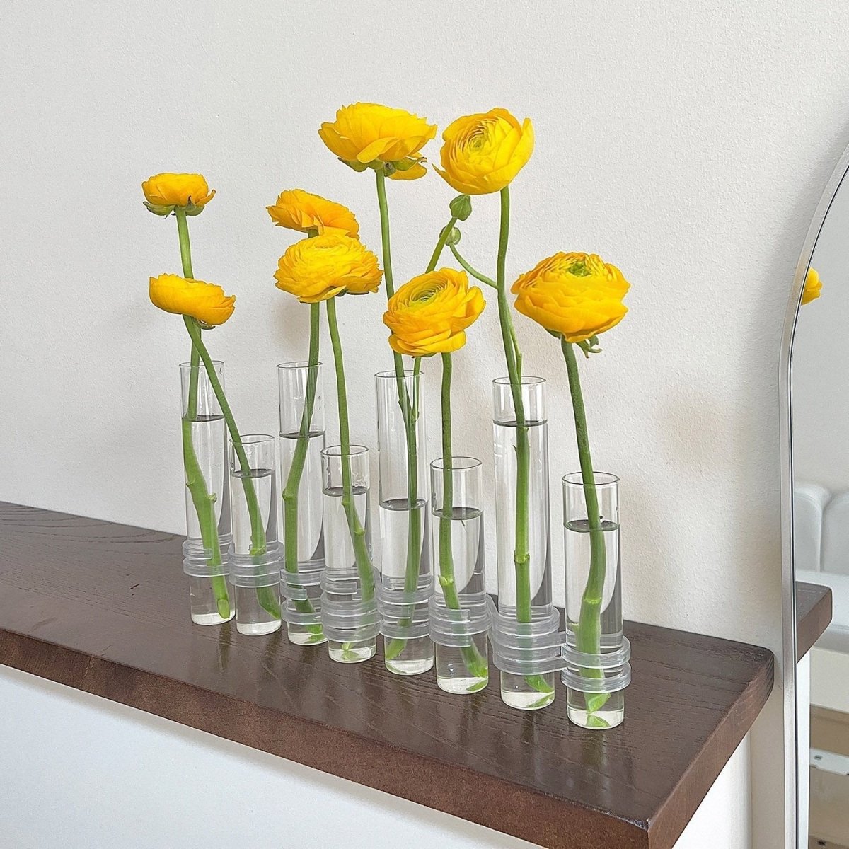 Adjustable Flower Vase | Hinged Interconnected Glass Tubes | Clear Borosilicate Glass