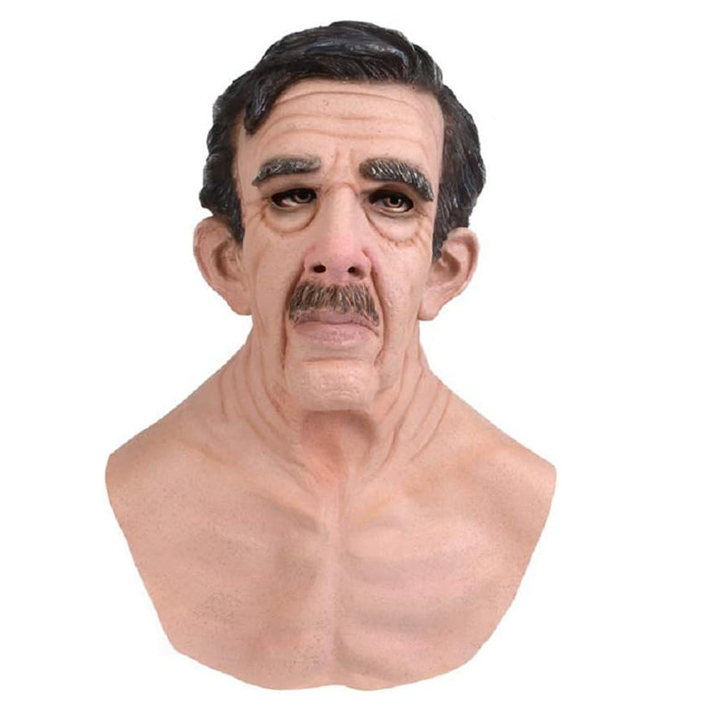 Adult Full-Face Mask | Hyper-Realistic Beard | Natural Latex, Breathable Fit | Halloween & Cosplay