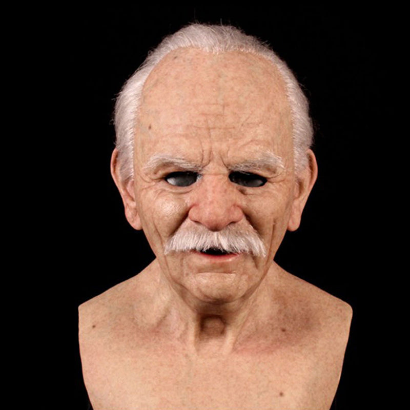 Adult Full-Face Mask | Realistic Elderly Man Design | Natural Latex | Halloween Cosplay