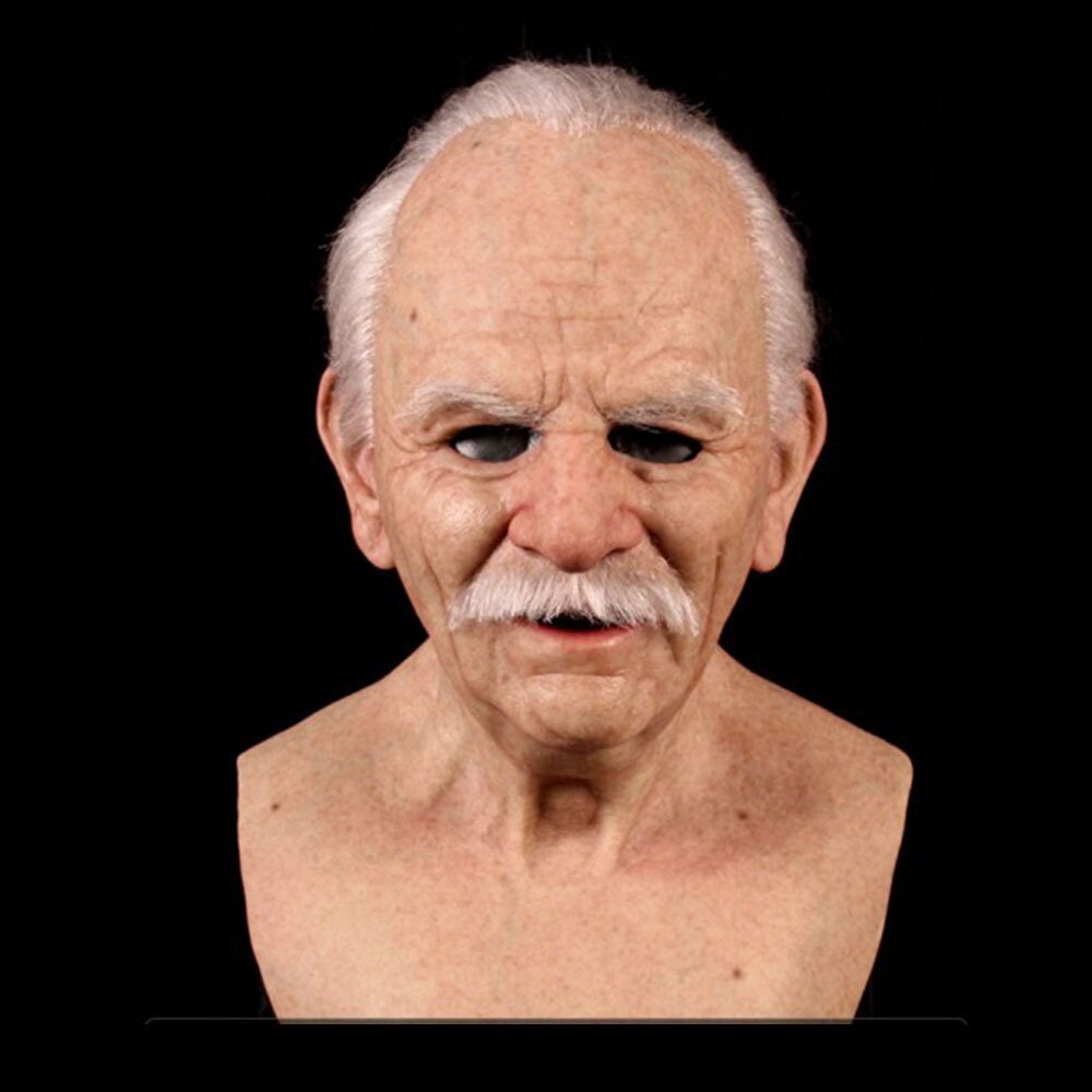 Adult Old Man Halloween Mask | Realistic Movable Mouth | Natural Latex | Comfortable Fit