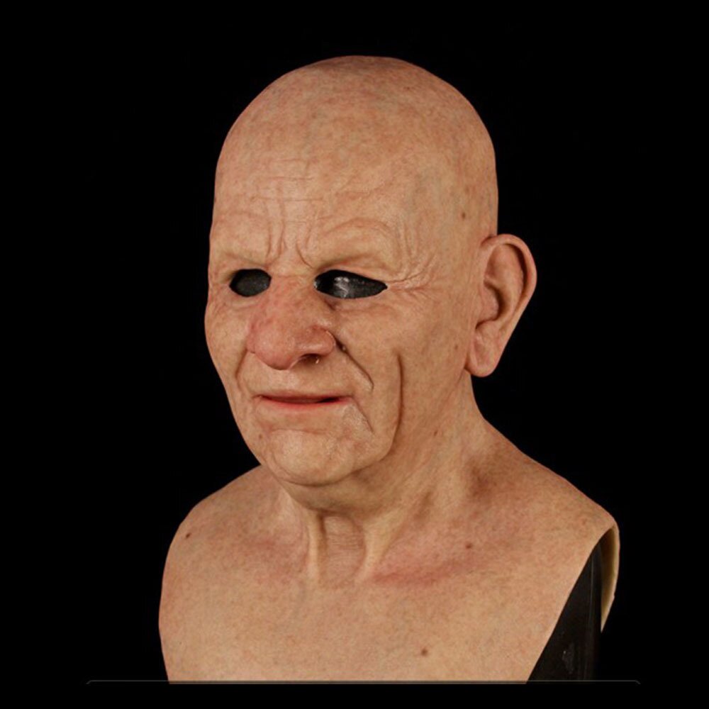 Adult Old Man Halloween Mask | Realistic Movable Mouth | Natural Latex | Comfortable Fit