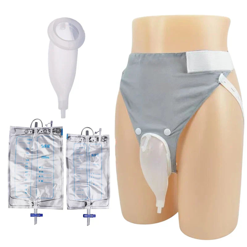Adult Urine Collector | Silicone Cavity & Catheter Bag | Cotton Underwear | Leakproof