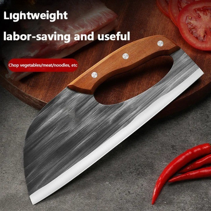 All-Purpose Kitchen Knife | Precision-Forged Stainless Steel Blade | Wood Handle, 24 cm