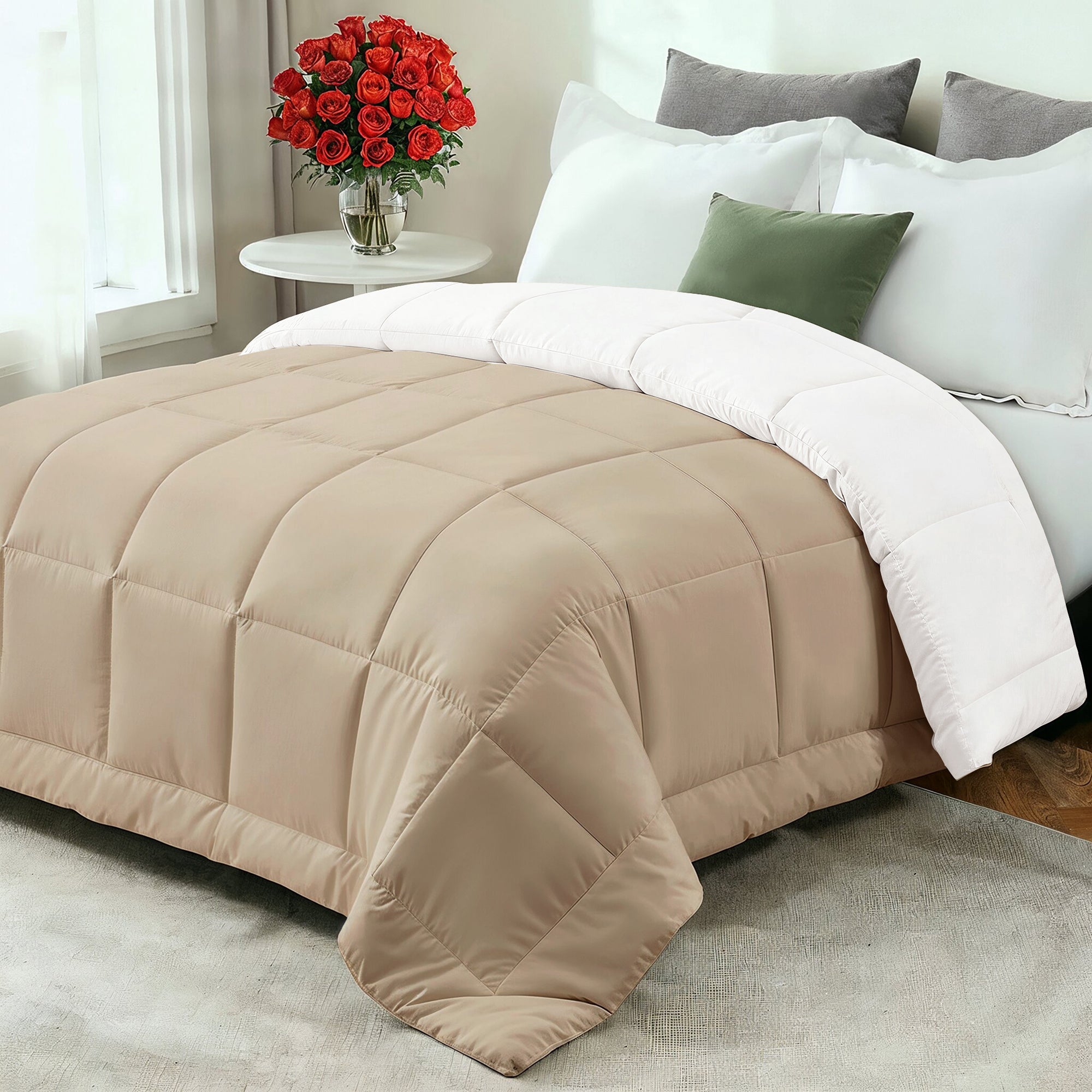 All-Season Comforter | Ultra-Soft Down-Alternative Fill | Microfiber Shell & Machine Washable