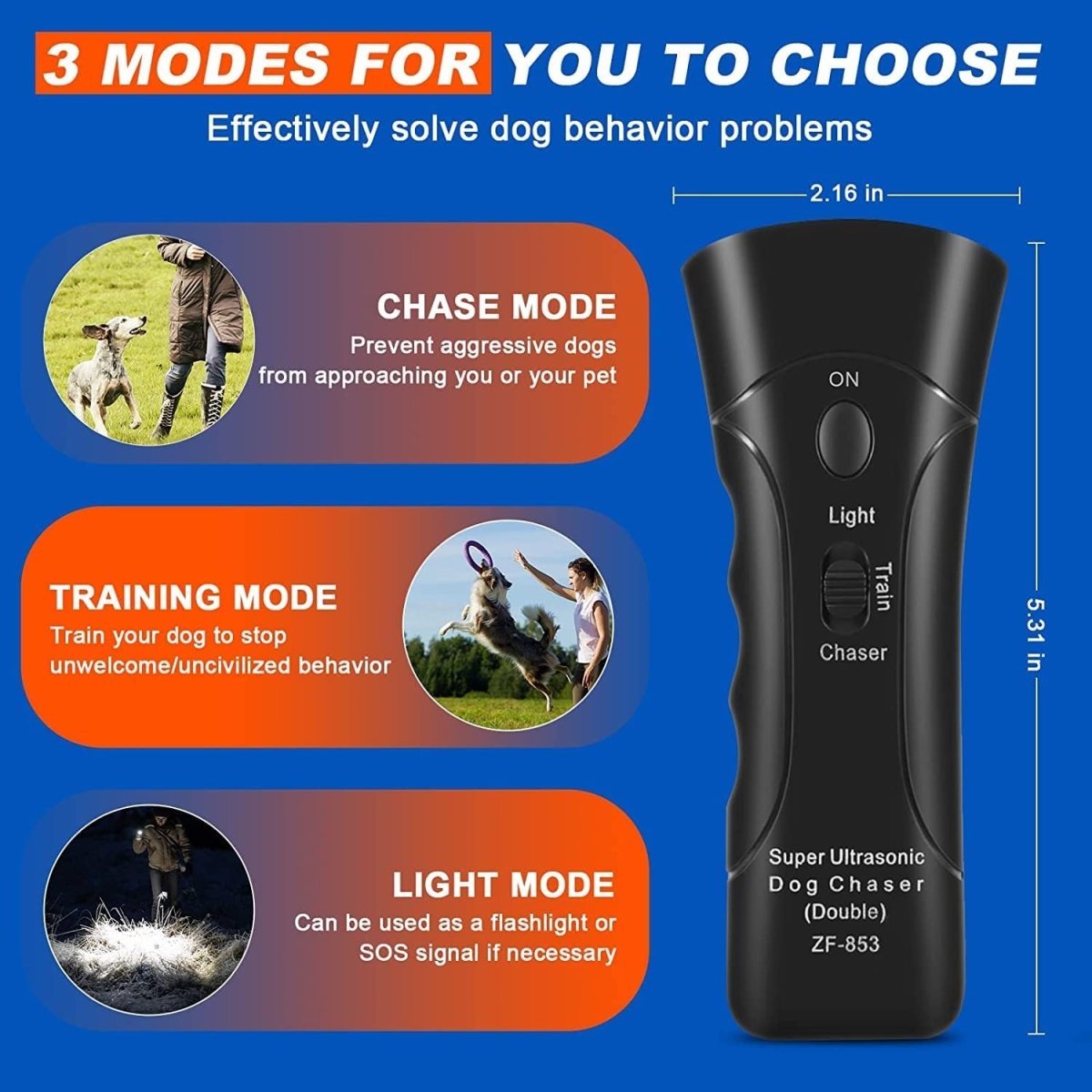Anti-Barking Device for Dogs | Ultrasonic Sound | Handheld Portable | Safe & Vet-Recommended