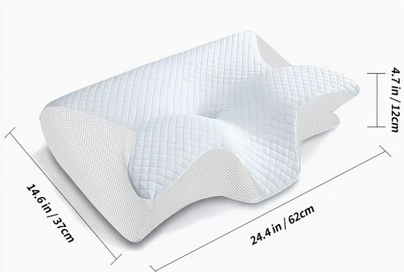 Anti-Snore Pillow | Ergonomic Contour Memory Foam | Breathable Removable Cooling Cover
