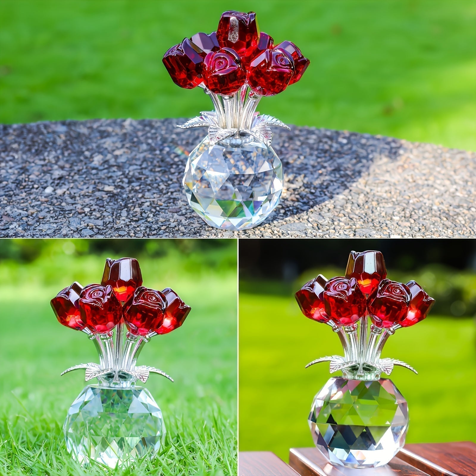 Artificial Rose Bouquet | Hand-Finished Faceted Petals | Colorful Options | Mother's Day Gift