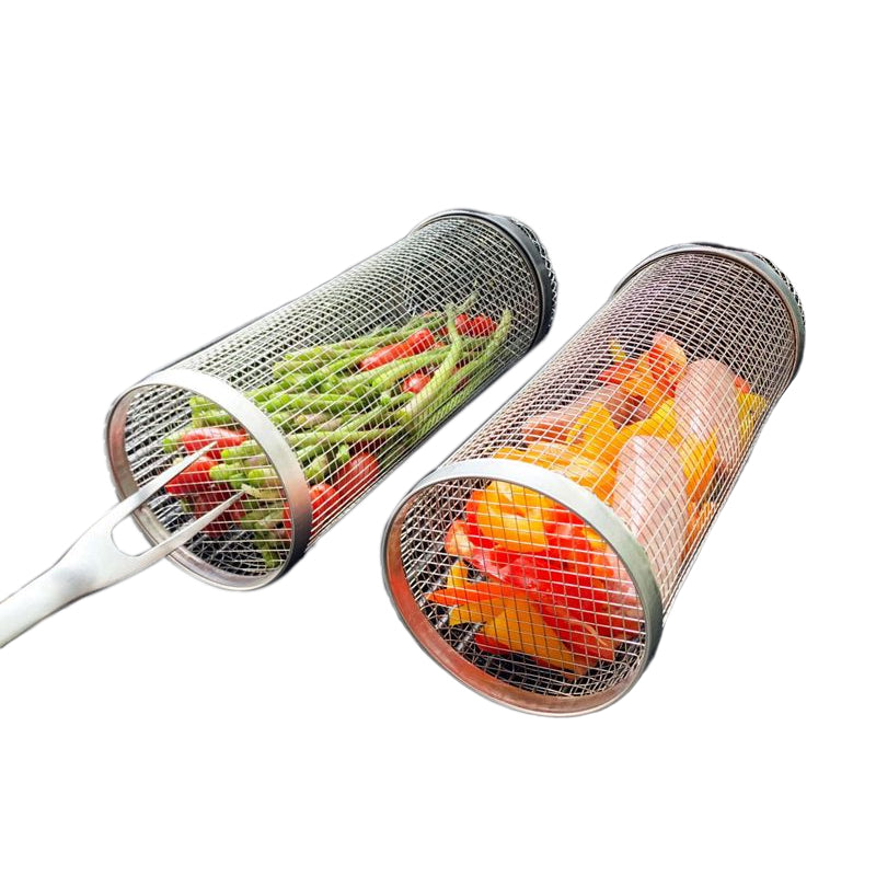 BBQ Grill Basket | 360° Rotating | Stainless Steel & Dishwasher Safe | Even Cooking