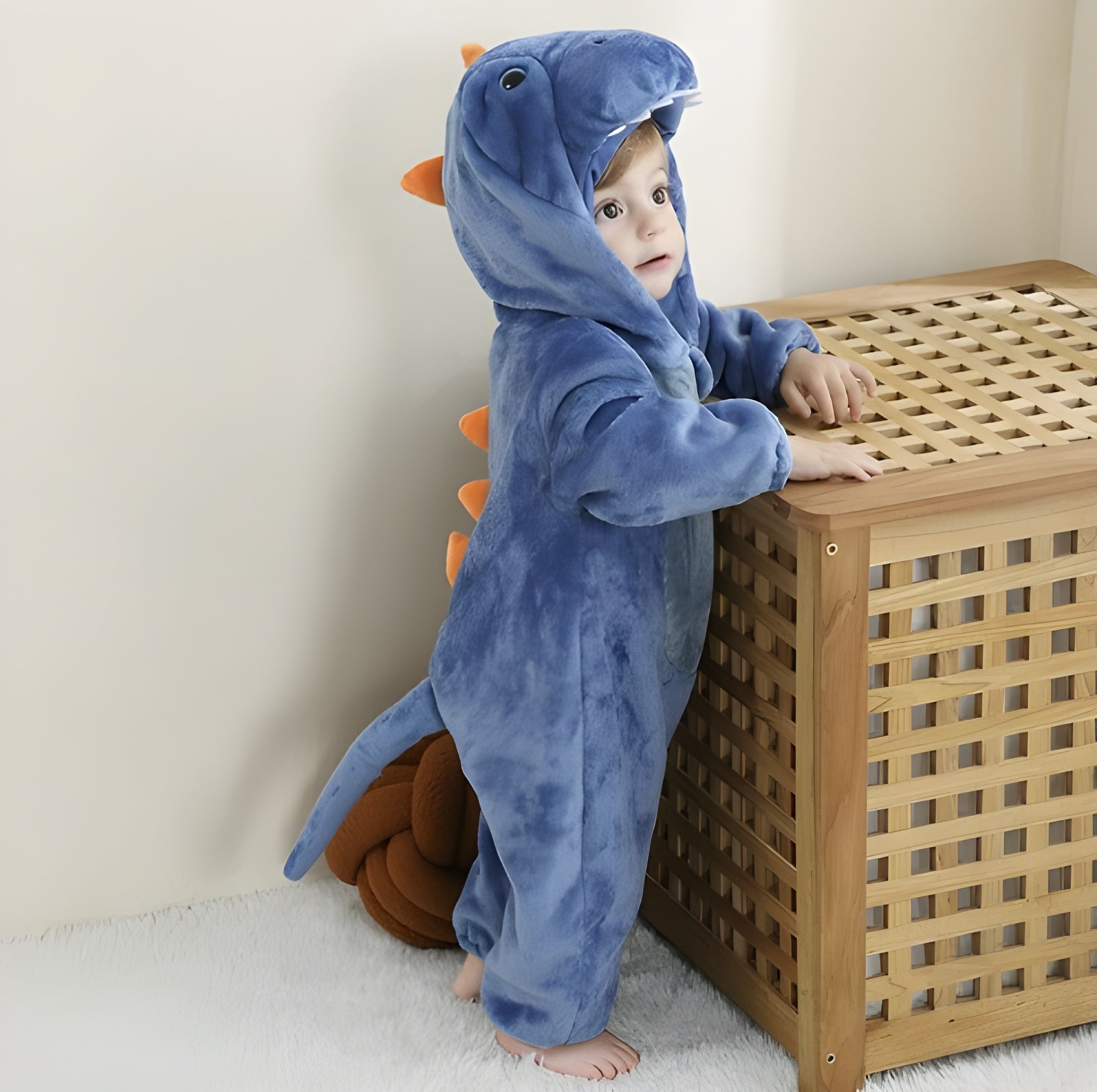 Baby Animal Romper | Hooded Onesie with Ears | Velour Knit Fabric | Cozy Comfort