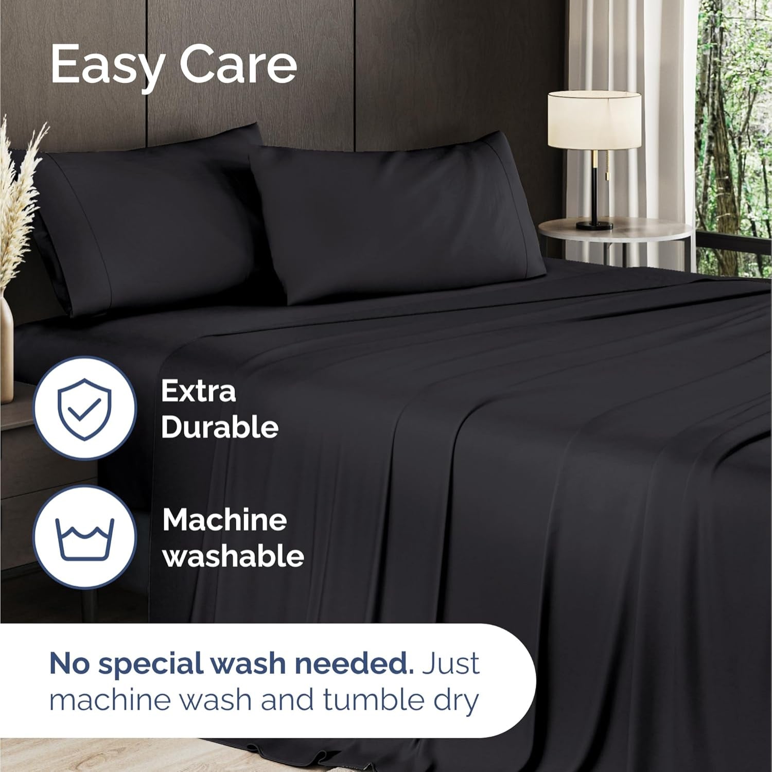 Bamboo Sheet Set | Cooling & Moisture-Wicking | Deep Pocket Fits Up to 16 in